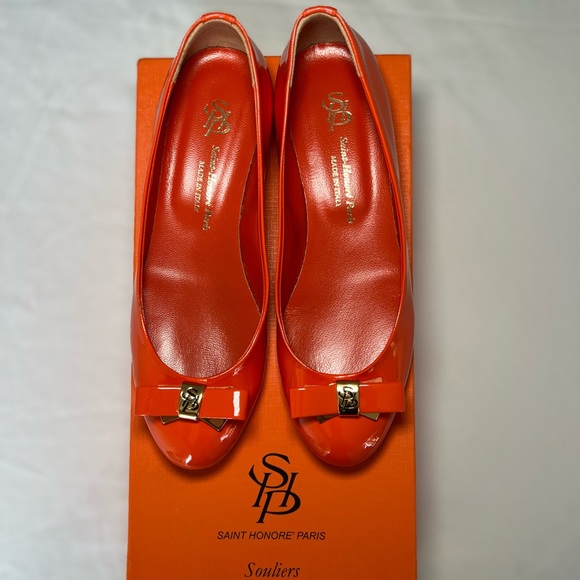Saint-Honorè Shoes - Saint Honoré Paris Souliers Leather Ballerina Flats Orange EU 36.5